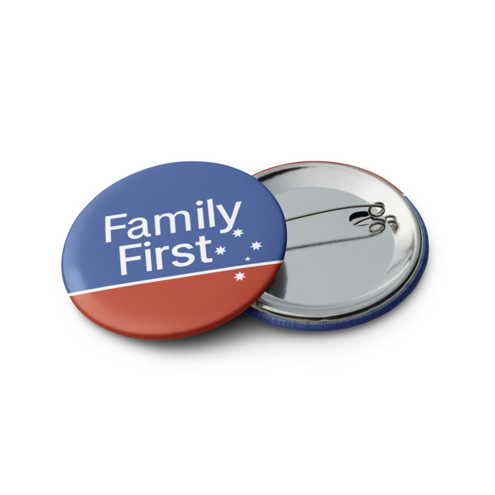 Set of Family First pin buttons